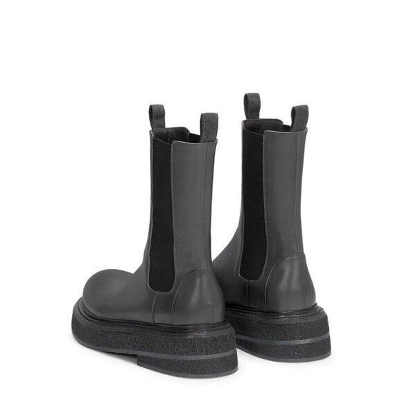 Marsell Zuccone Tronchetto Elast Chelsea Beatle Boots 37.5 7.5 Womens Lead Gray - Picture 12 of 14